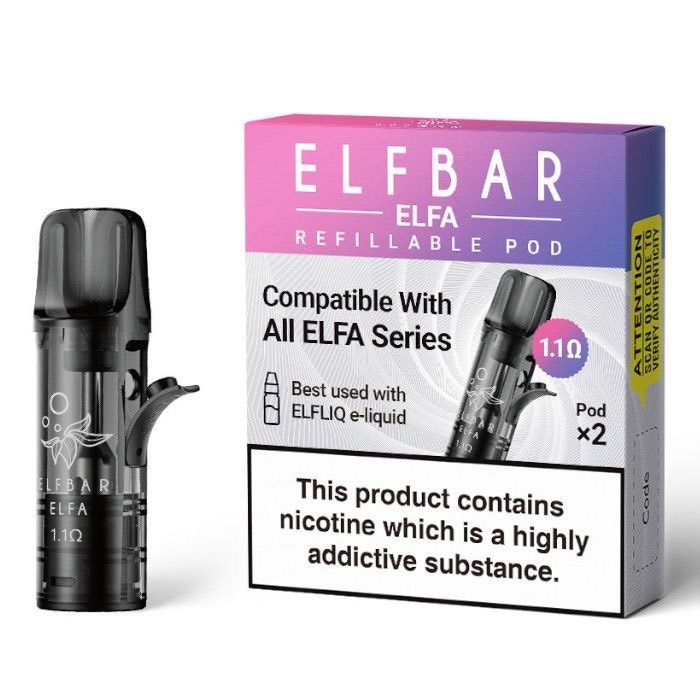 ELFBAR ELFA リフィル対応 交換用空ポッド (2個入り/箱)