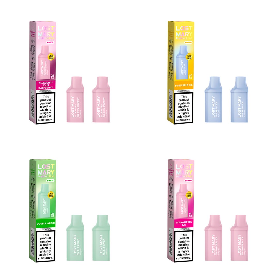 LOST MARY BM600 交換用プレフィルドポッド 20mg (2個入り x 10箱セット)