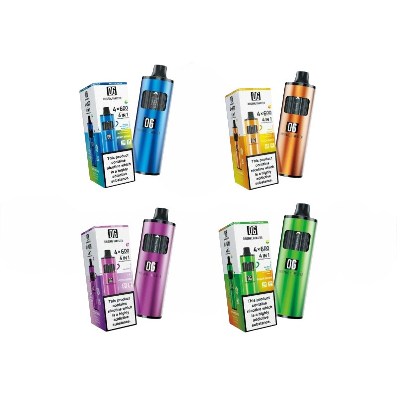 OG 2400 Puffs 4-in-1 ニコチン入り使い捨て電子タバコベイプ