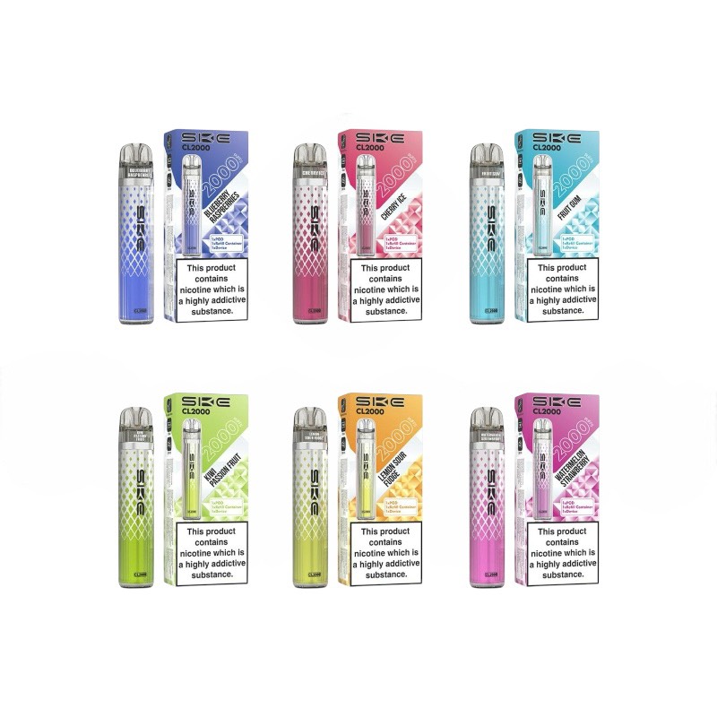 SKE Crystal CL2000 20mg ニコチン入り使い捨て電子タバコベイプ