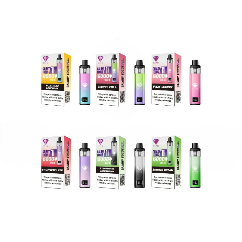 Crystal Galaxy Focus 1 6000+ 20mg ニコチン入り使い捨て電子タバコベイプ
