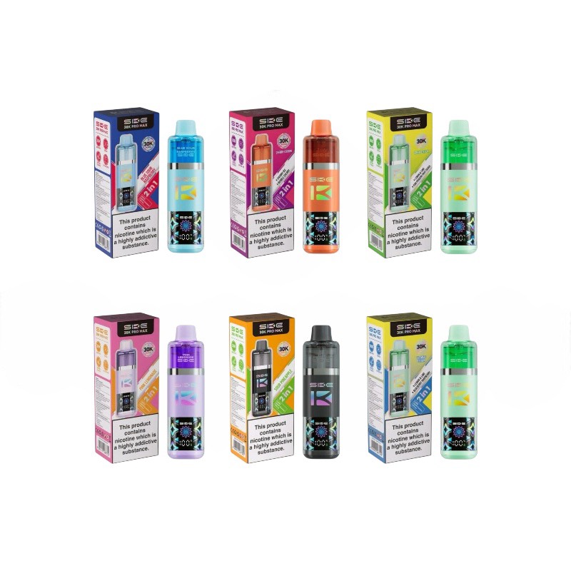 SKE 30K PRO MAX 30,000パフ 2in1 20mg ニコチン入り使い捨て電子タバコベイプ
