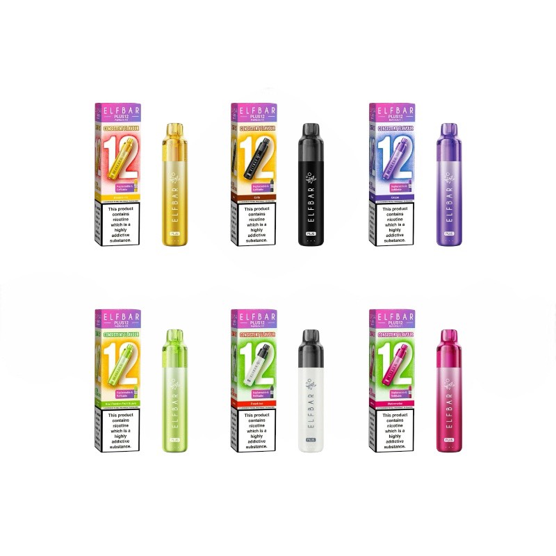 ELFBAR(エルフバー) PLUS 12 ニコチン入り使い捨て電子タバコベイプ