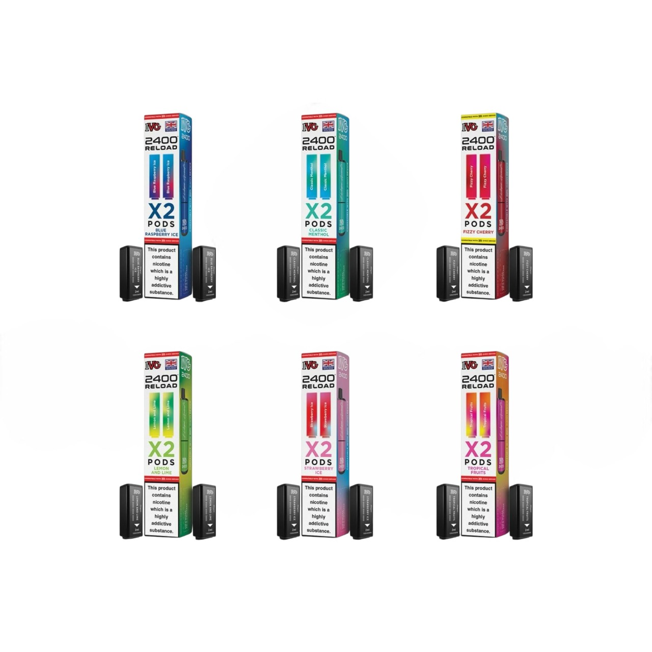 IVG 2400 Reload ニコチン入り交換用ポッド (2個入り/箱)